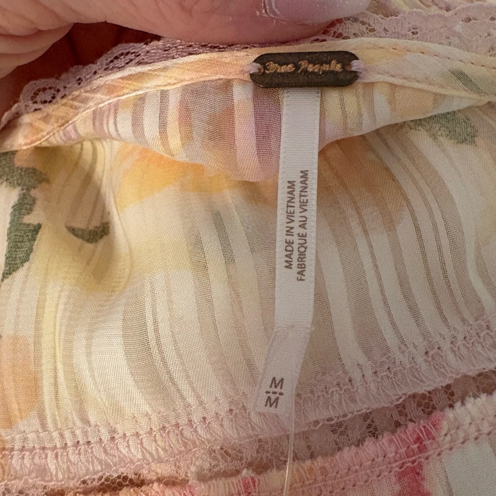 FREE PEOPLE SPRING FLING Mini Dress - Cream and Pink - Picture 8 of 10